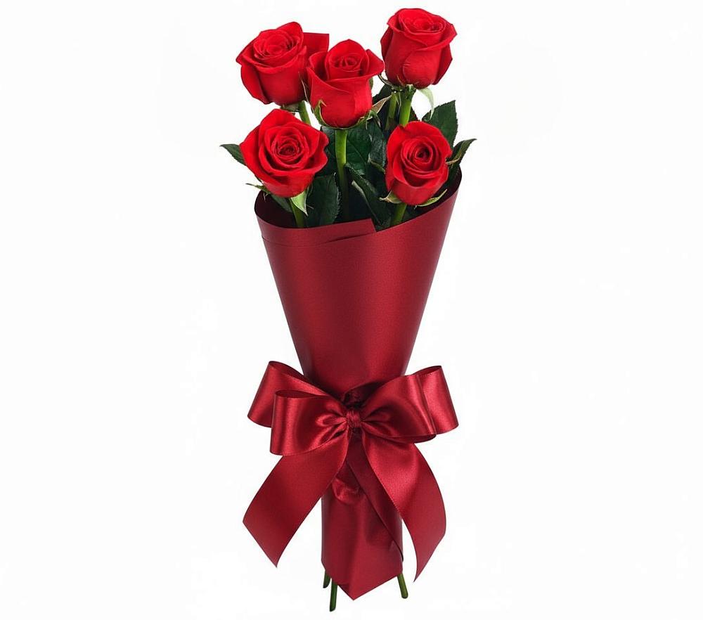 Букет 5 Красных роз Эдлесс Лав в Торбеево