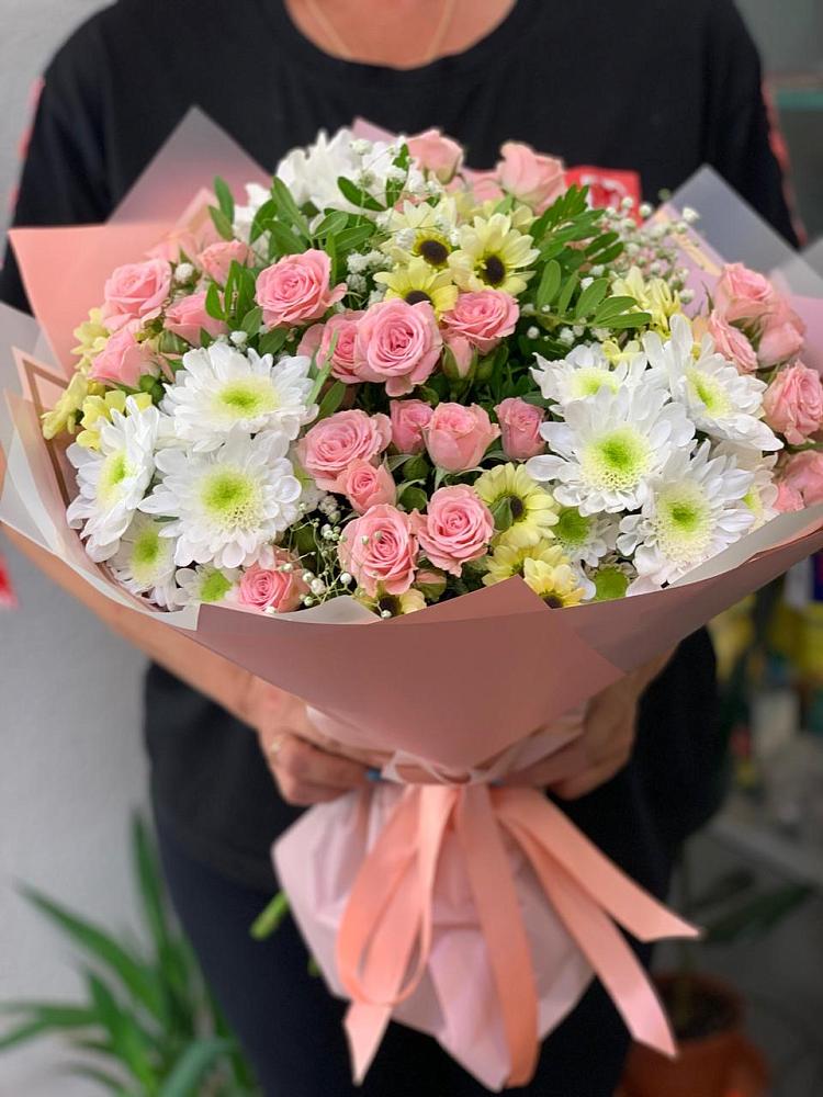 Букет цветов из: Розы и Хризантемы в Торбеево