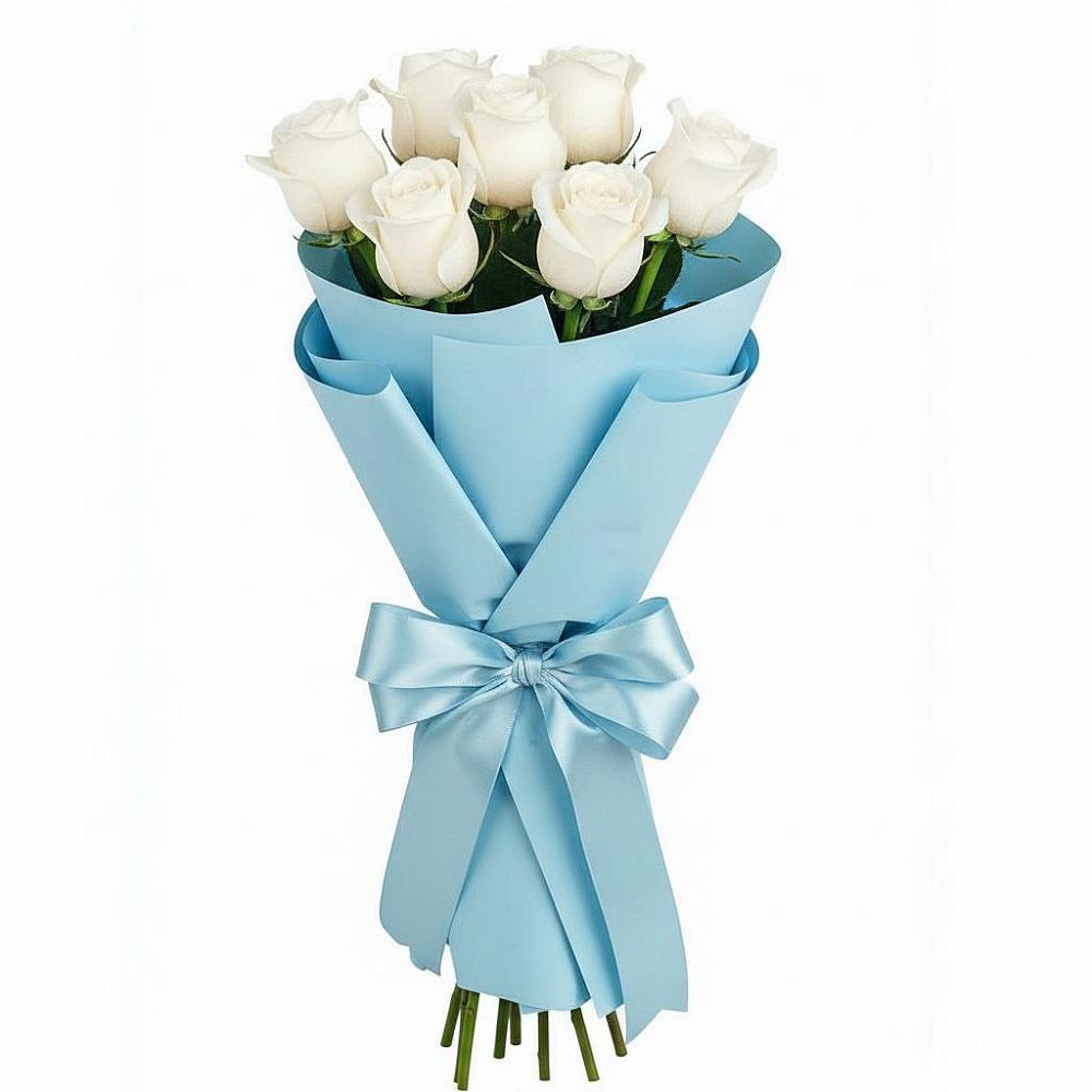 Букет 7 белых роз Проуд в Торбеево