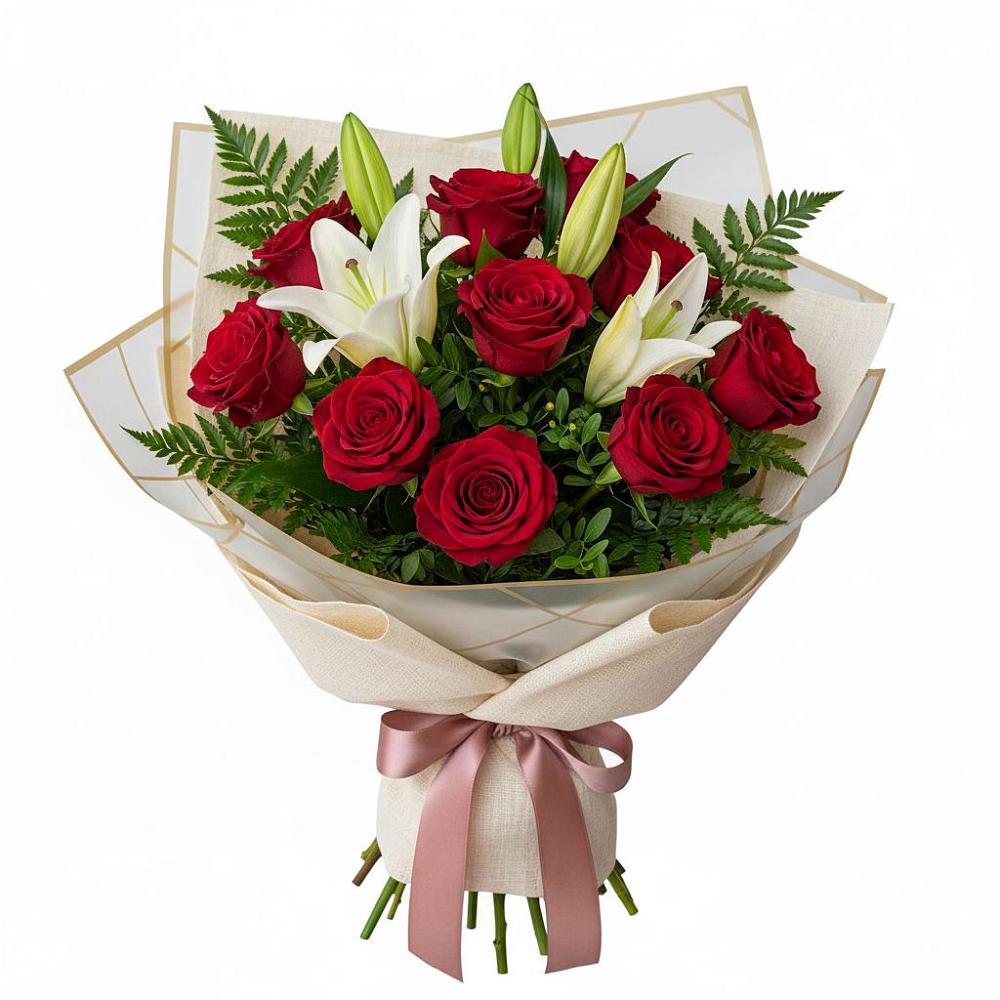 Букет цветов из: Лилии и Розы в Торбеево