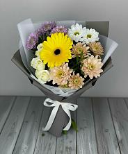 Букет цветов из:  Розы, Герберы и Хризантемы в Торбеево