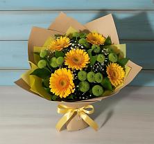 Букет цветов из:  Герберы и Хризантемы в Торбеево