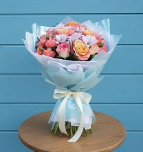 Букет цветов из:  Хризантемы и Розы в Торбеево