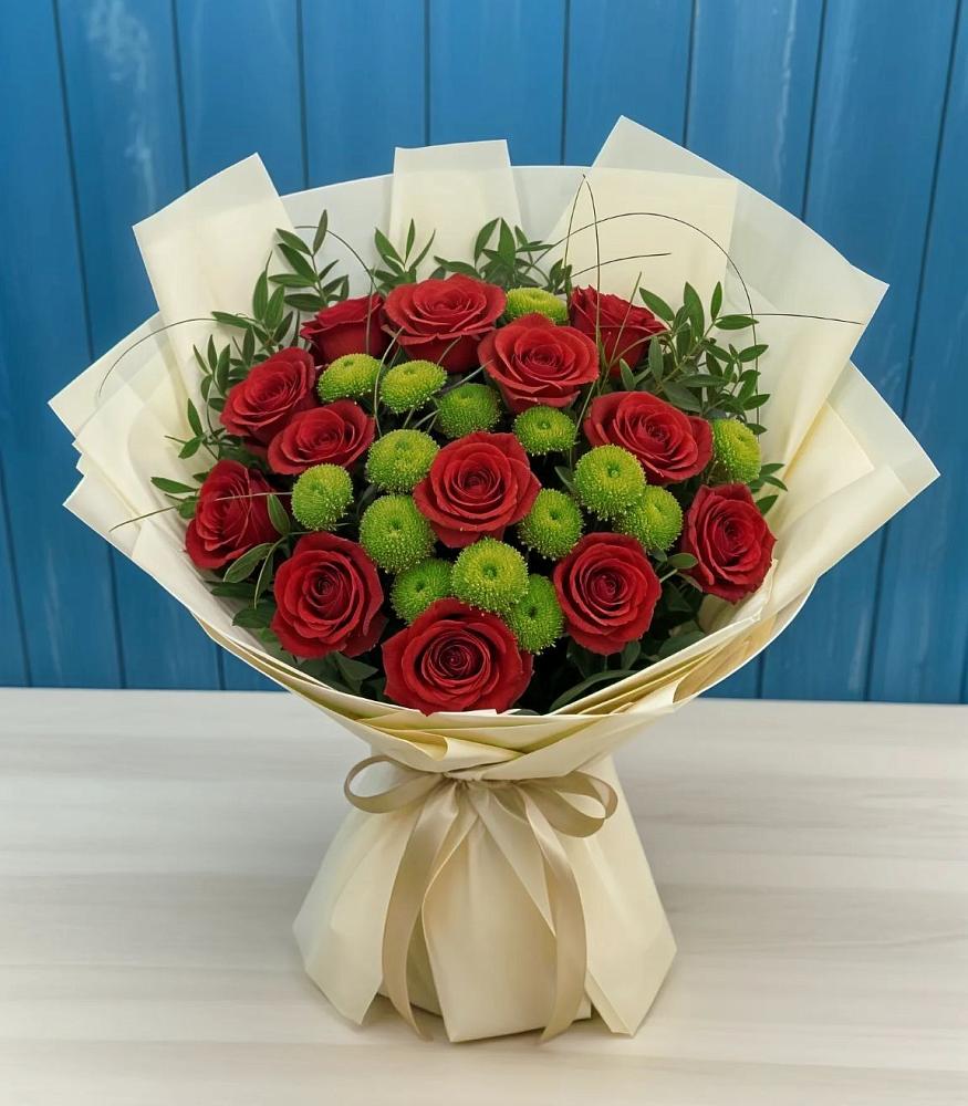 Букет цветов из: Розы и Хризантемы в Торбеево